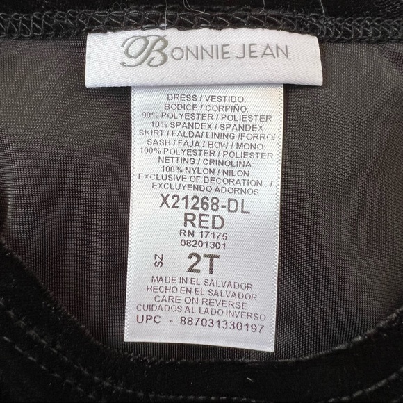 Velvety Zebra Print Holiday Christmas Dress | Bonnie Jean | 2T - Picture 6 of 7